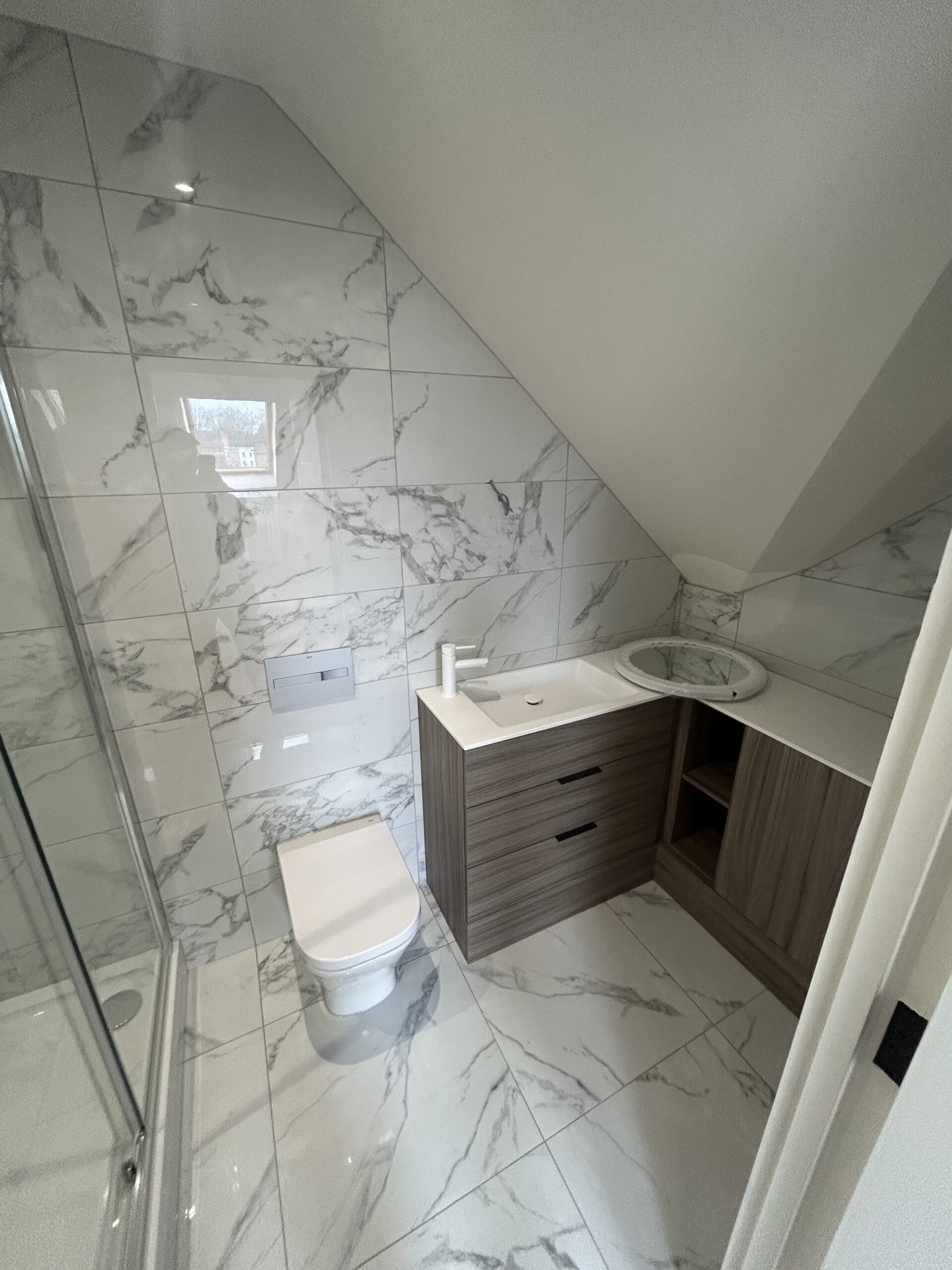 shower room install - sink view - by Portsmouth Plumbers